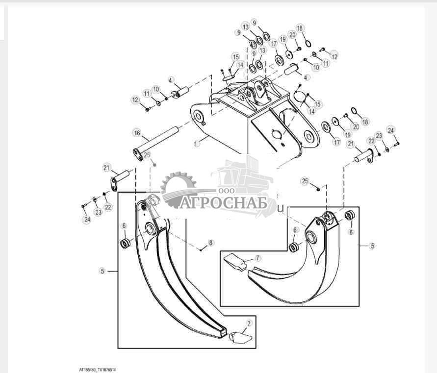 Головка и челюсти грейфера, 14,9 кв. фута (127 дюймов) 